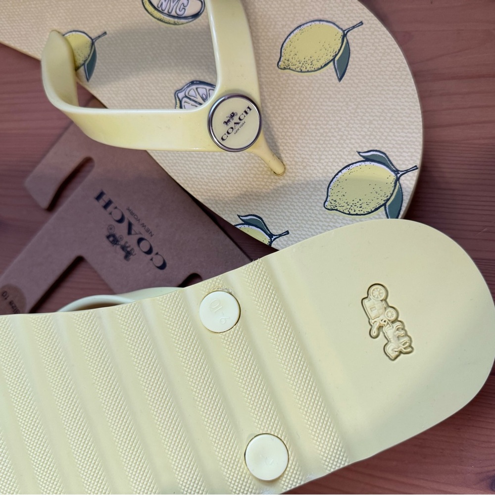 🍋Coach Zayn Flip Flop With Fruit Print - Picture 7 of 9